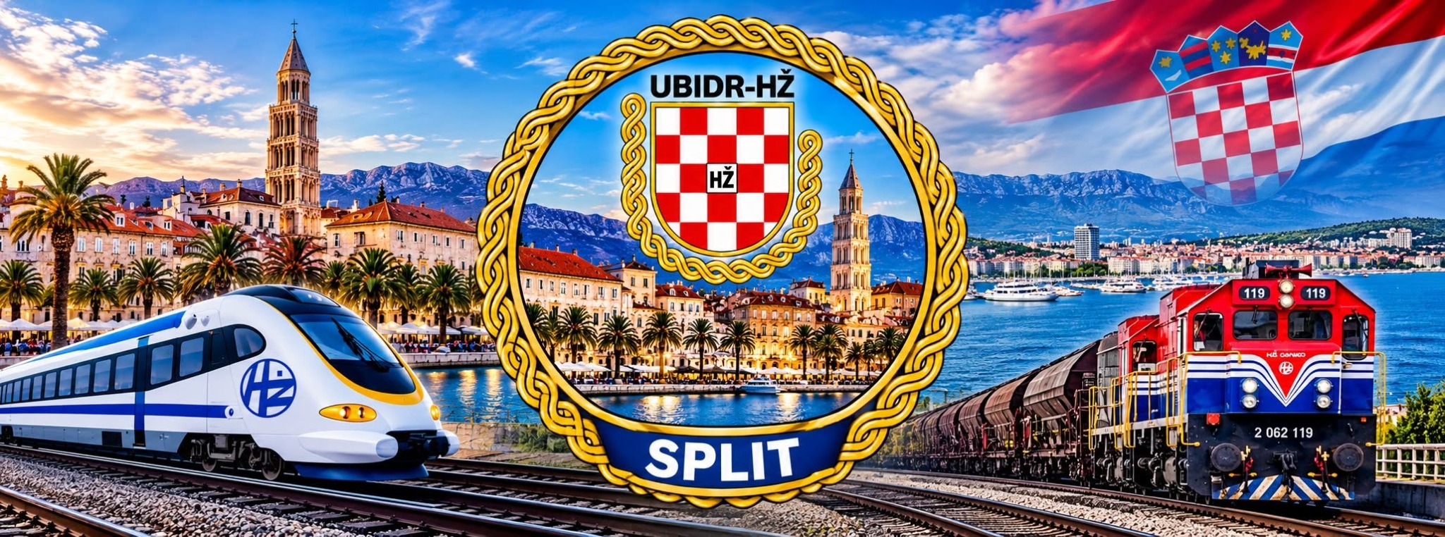 UBIDR-HŽ Split, Split, hrvatska zastava i željeznica